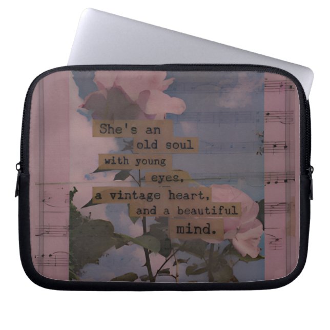 Esthetische quotes, rozen, vrouw , romantisch laptop sleeve (Voorkant)