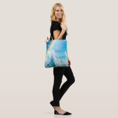 Esthetische Regenboog en Wolken Tote Bag (Op model)