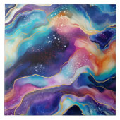 Esthetische regenboog glitter agaat tegeltje (Voorkant)