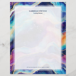 Esthetische regenboog glitter agaat textuur briefhoofd