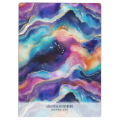 Esthetische regenboog glitter agaat textuur klembord (Achterkant)