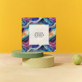 Esthetische regenboog glitter agaat vierkante visitekaartje