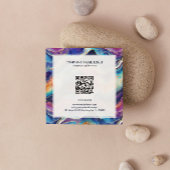 Esthetische regenboog glitter agaat vierkante visitekaartje