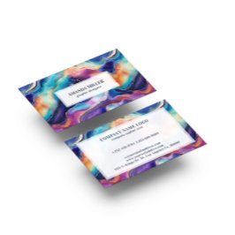 Esthetische regenboog glitter agaat visitekaartje