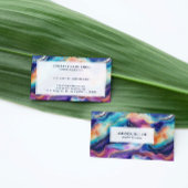 Esthetische regenboog glitter agaat visitekaartje