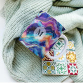 Esthetische regenboogagaat glitter textuur monogra koffiemok