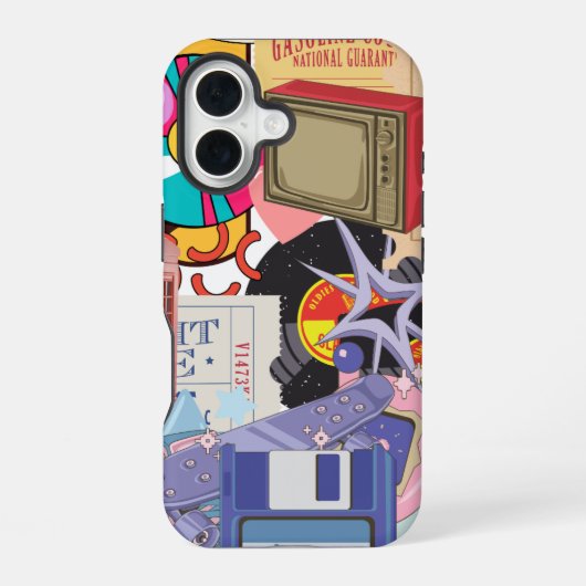 Esthetische Retro  Cool Y2 K/90's iPhone 16 Hoesje (Achterkant)
