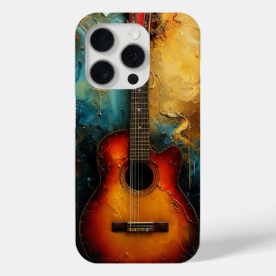 Esthetische Retro Gitaar Muziek Geïnspireerde Arti iPhone 15 Pro Case