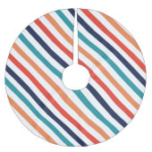Esthetische Retro Stripes Kleurrijke Lijnen Kerstm Kerstboom Rok (Voorkant)