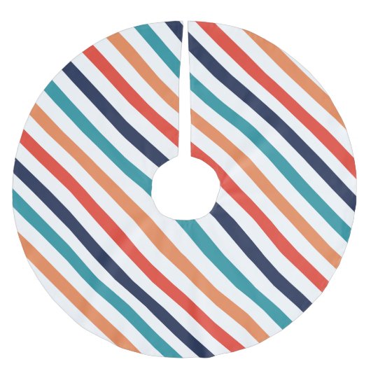 Esthetische Retro Stripes Kleurrijke Lijnen Kerstm Kerstboom Rok (Voorkant)