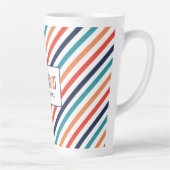 Esthetische Retro Stripes Kleurrijke Lijnen Kerstm Latte Mok (Rechts)