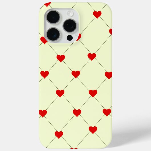 Esthetische rode harten raster hoesje voor telefoo (Achterkant)