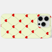 Esthetische rode harten raster hoesje voor telefoo (Achterkant (horizontaal))