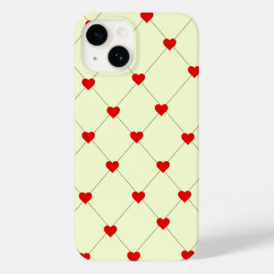 Esthetische rode harten raster hoesje voor telefoo