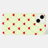 Esthetische rode harten raster hoesje voor telefoo (Achterkant (horizontaal))