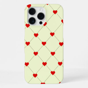 Esthetische rode harten raster hoesje voor telefoo iPhone 16 pro max hoesje