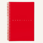 Esthetische rode minimalistische gewaagde naam Chi Notitieboek (Voorkant)