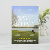 Esthetische romantische film poster foto save the date (Staand voorkant)