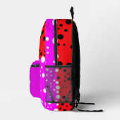 Esthetische Rood & Roze Kleur - Naam Monogram Bedrukte Rugzak (Rechts)