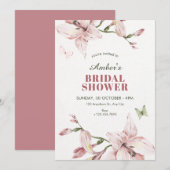 Esthetische roze bloem bloei bruiloftsdouche kaart (Voorkant / Achterkant)