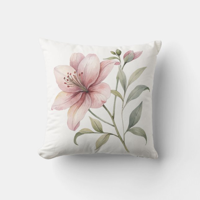 Esthetische Roze Bloem Kussenhoes Kussen (Voorkant)