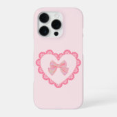 Esthetische Roze Bow Hart Telefoonhoes iPhone Hoesje (Achterkant)