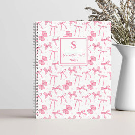 Esthetische Roze Coquette Strik Aangepaste Naam  Notitieboek
