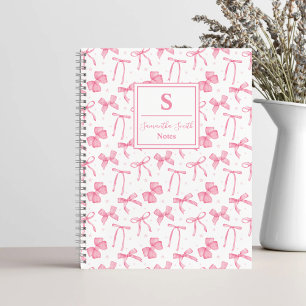 Esthetische Roze Coquette Strik Aangepaste Naam Notitieboek