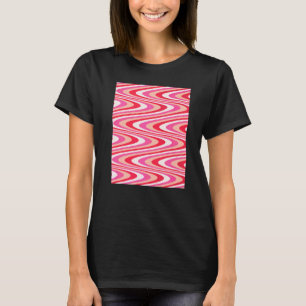 Esthetische roze en rode wervelingen Pastelroze T-shirt