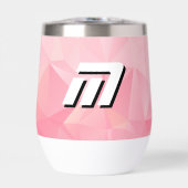 Esthetische Roze Geometrische Polygoon Moderne Mon (Voorkant)