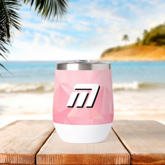 Esthetische Roze Geometrische Polygoon Moderne Mon (Strand (Gedraaid) )