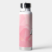 Esthetische Roze Geometrische Polygoon Moderne Mon Waterfles (Rechts)