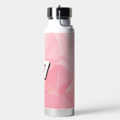 Esthetische Roze Geometrische Polygoon Moderne Mon Waterfles (Links)