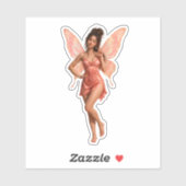 Esthetische Roze Gouden Fee Sticker (Vel)