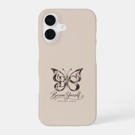 Esthetische Roze Gouden Vlinder Cashmere Beige iPh iPhone 16 Hoesje