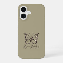 Esthetische Roze Gouden Vlinder Steen iPhone 16 Hoesje