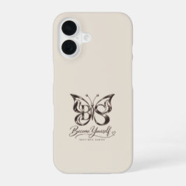 Esthetische Roze Gouden Vlinder Zand iPhone 16 Hoesje