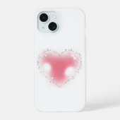 Esthetische  Roze Hart Telefoonhoes iPhone 15 Case (Achterkant)