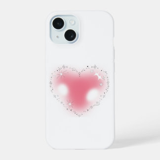 Esthetische Roze Hart Telefoonhoes iPhone 15 Case
