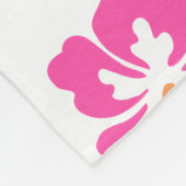 Esthetische roze hibiscus herhalend patroon fleece deken (Hoek)