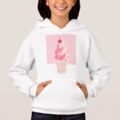 Esthetische Roze Ice Cream Hoodie 01 (Voorkant)