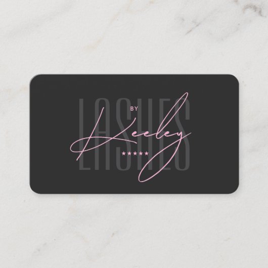 Esthetische Roze Lashes Technicus Make-up Stylist Visitekaartje (Voorkant)