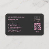 Esthetische Roze Lashes Technicus Make-up Stylist Visitekaartje (Achterkant)