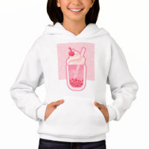 Esthetische Roze Melk Thee Hoodie 02