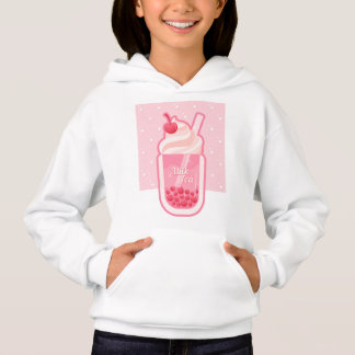 Esthetische Roze Melk Thee Hoodie 02
