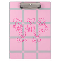Esthetische roze patroon Hondenliefhebber Klembord