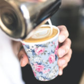 Esthetische roze rozen bloemmotief papieren bekers