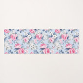 Esthetische roze rozen witte bloemen patroon yogamat (Achterkant (horizontaal))