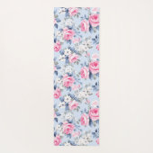 Esthetische roze rozen witte bloemen patroon yogamat (Achterkant)