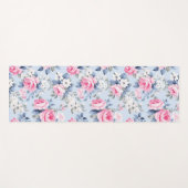 Esthetische roze rozen witte bloemen patroon yogamat (Voorkant (horizontaal))